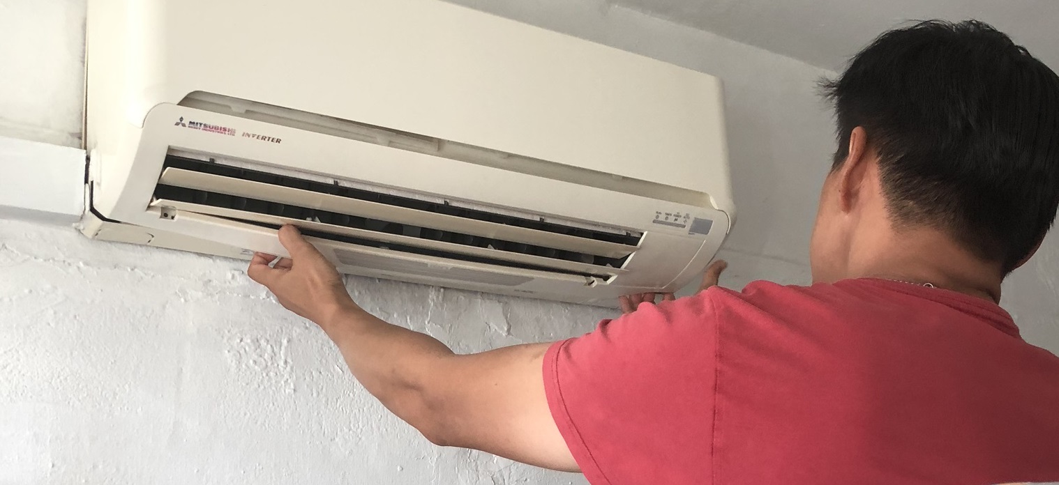 air conditioner servicing - open cover